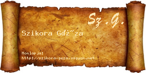 Szikora Géza névjegykártya
