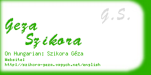 geza szikora business card